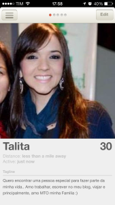 Perfil no Tinder